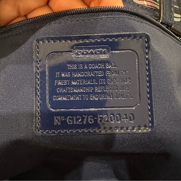 Coach Signature Stripe Berry Tartan Tote Y2K - Picture 9 of 16